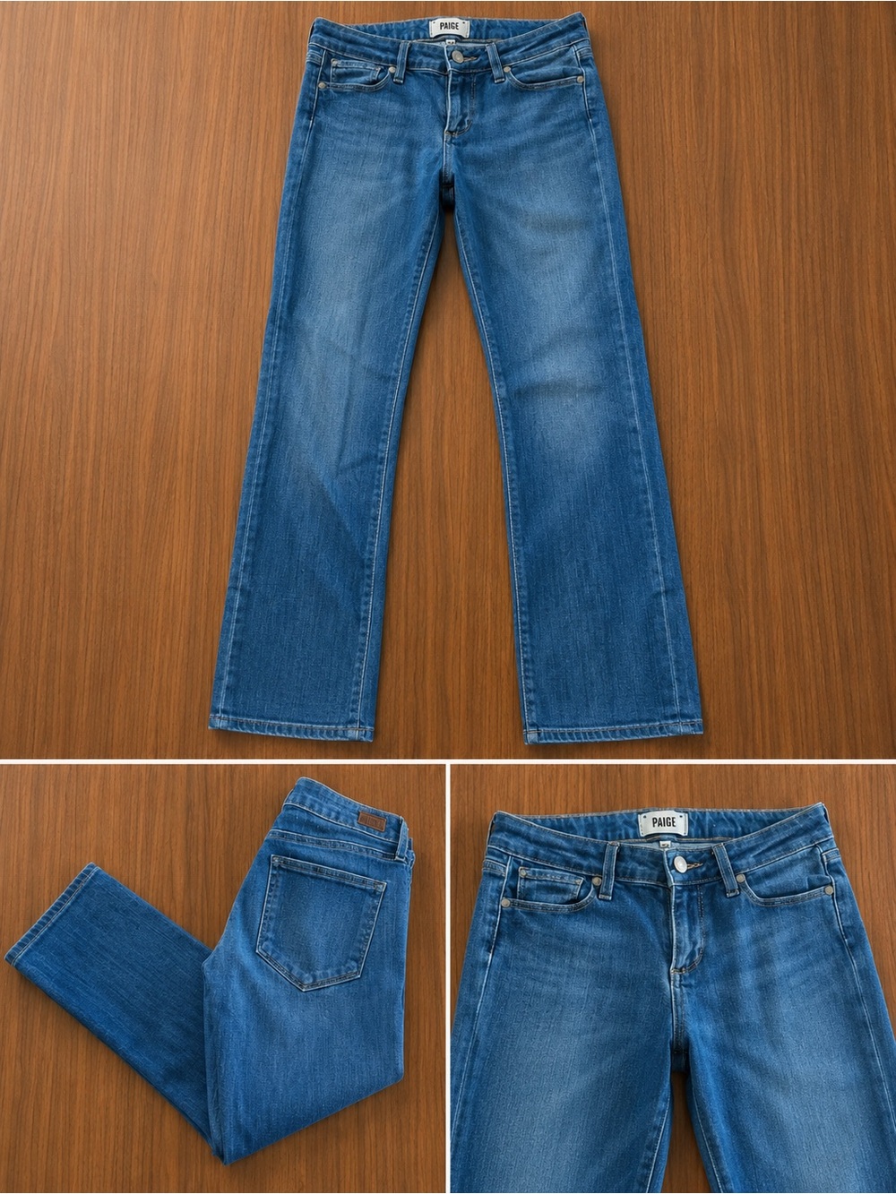 PAIGE Blue Straight-Leg Denim Jeans